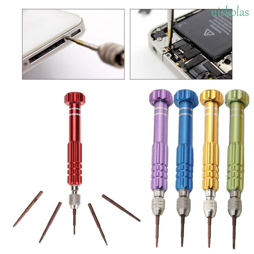 Bộ Tuốc Nơ Vít Sửa Chữa Mắt Kính / Đồng Hồ / Điện Thoại Di Động Mini 5 Trong 1 Nickolas Từ Tính Đa Năng Diy