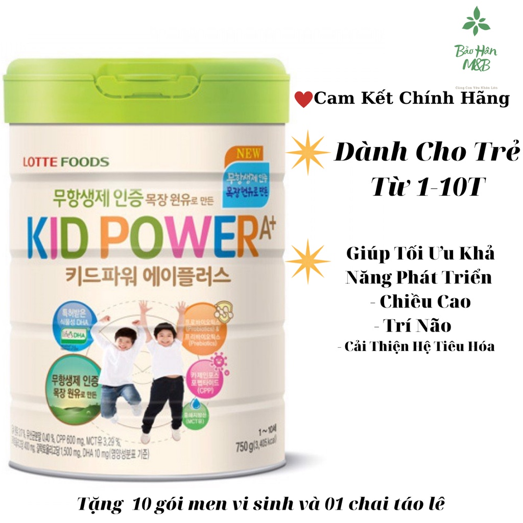 Sữa Kid Power A+ Hàn Quốc Tăng chiều cao và cân nặng lon 760g [ Date Luôn Mới ]