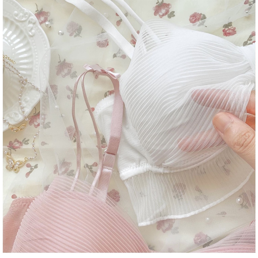 Áo Ngực Gấp Gọn Đính Nơ Không Gọng Thoải Mái Dễ Thương Thời Trang Mùa Hè Mới Cho Bạn Gái Mặc Trong Mùa Hè