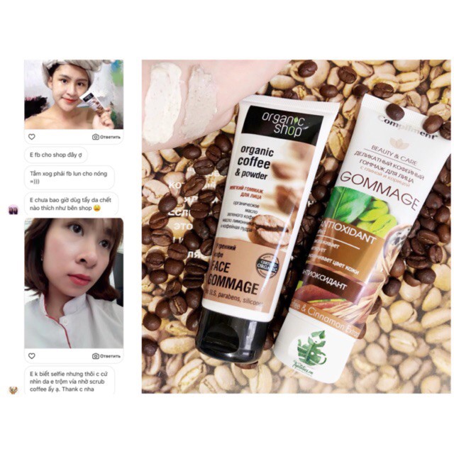 Tẩy da chết Organic Shop Morning Coffee Face Scrub giúp da láng mịn, ngừa mụn