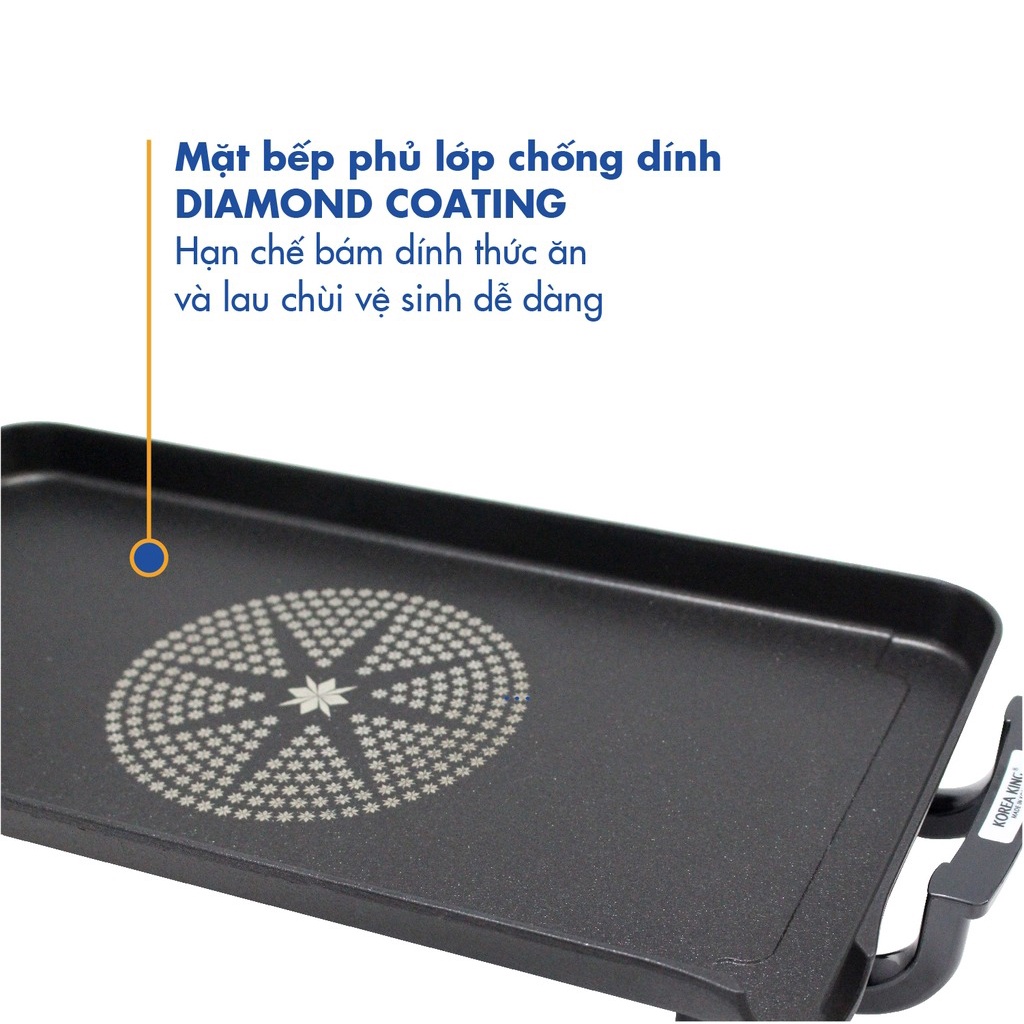 Bếp nướng điện không khói Korea King, Vỉ nướng chống dính đa năng bêp nướng, BBQ, thịt, rau củ