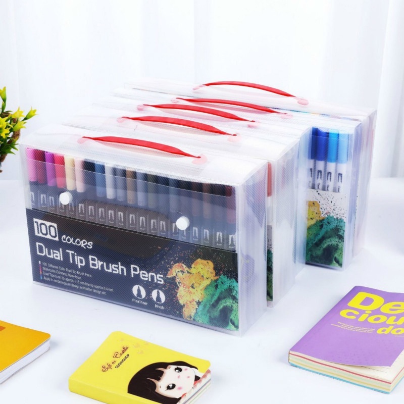 Set 12 bút dạ nhiều màu hai đầu dùng để trang trí/ viết chữ tiện dụng