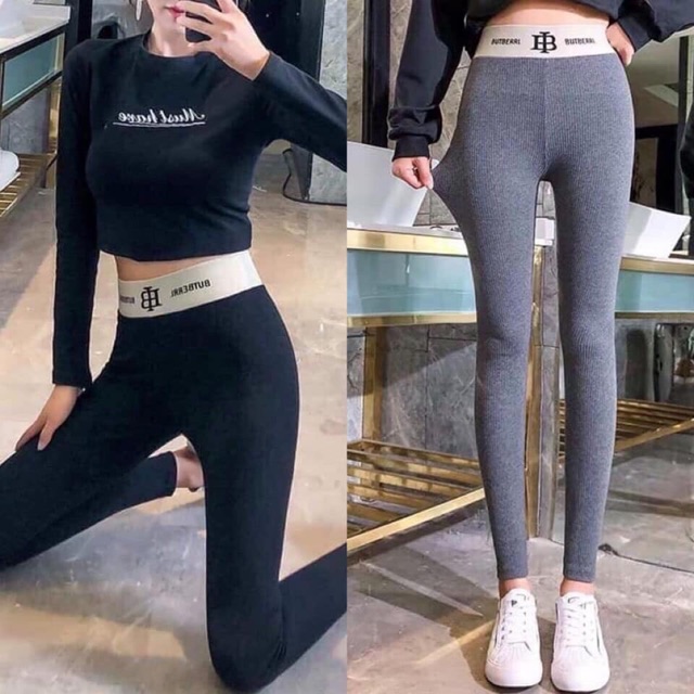 Quần legging len tăm cạp chữ lót lông Quảng châu