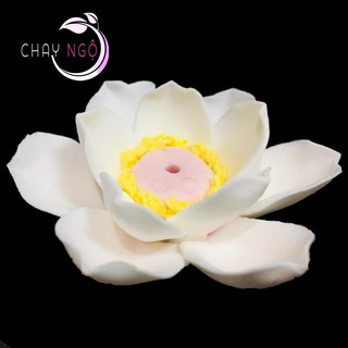 Đế cắm nhang hình bông hoa sen gốm sứ cao cấp siêu đẹp - chỉ hoa sen sứ