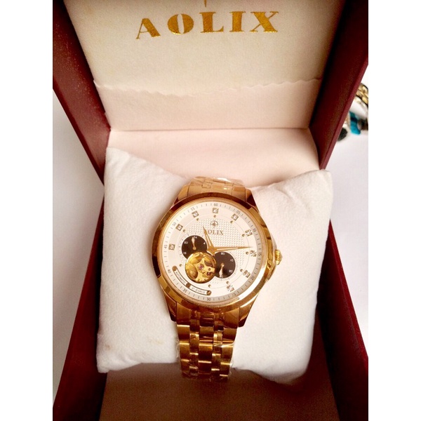Đồng hồ nam : Aolix cơ 3043 lộ máy phong cách chính hãng