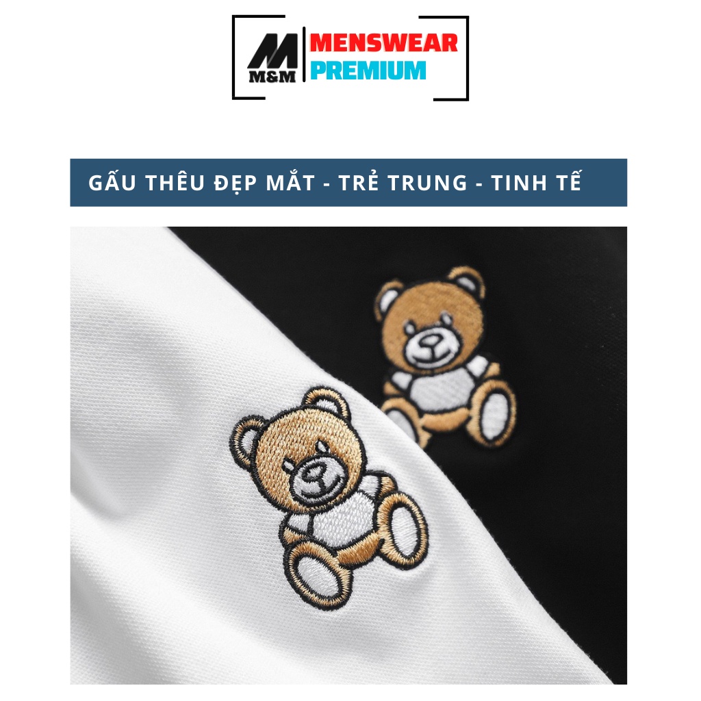 Áo Phông Hàng Hiệu M&amp;M MamModel Áo Thun Nam Cao Cấp Cổ Bẻ, Tay Ngắn, In Họa Tiết, Vải Cotton Xuất Xịn HC60