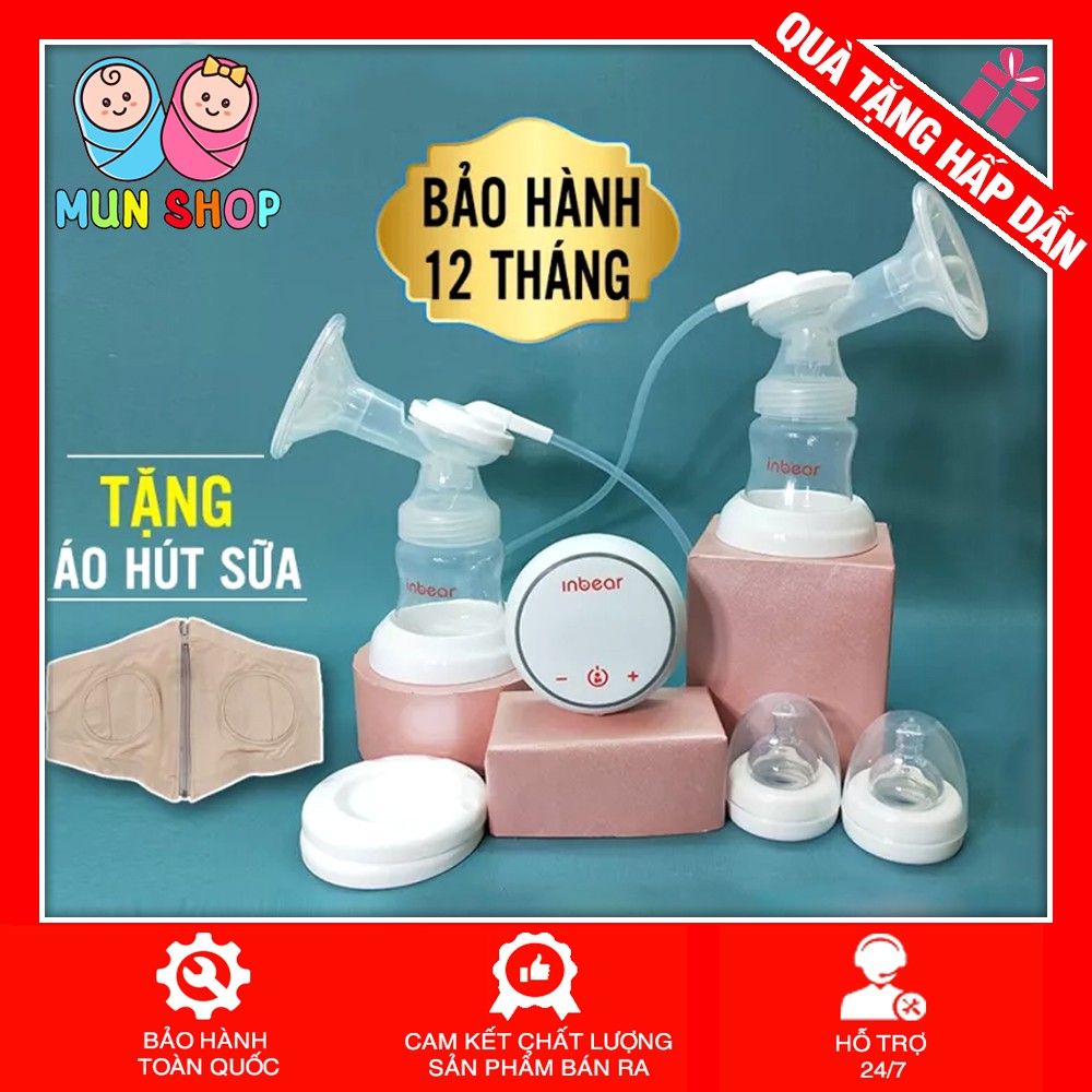 Máy Hút Sữa Điện Đôi Cao Cấp INBEAR EXTRA Có Pin Sạc Tiện Lợi Hút Êm, Không Đau ,Tiếng Ồn Nhỏ - BH 12 Tháng