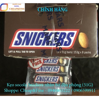 Kẹo socola Snickers nhân bơ đậu phộng (51G)