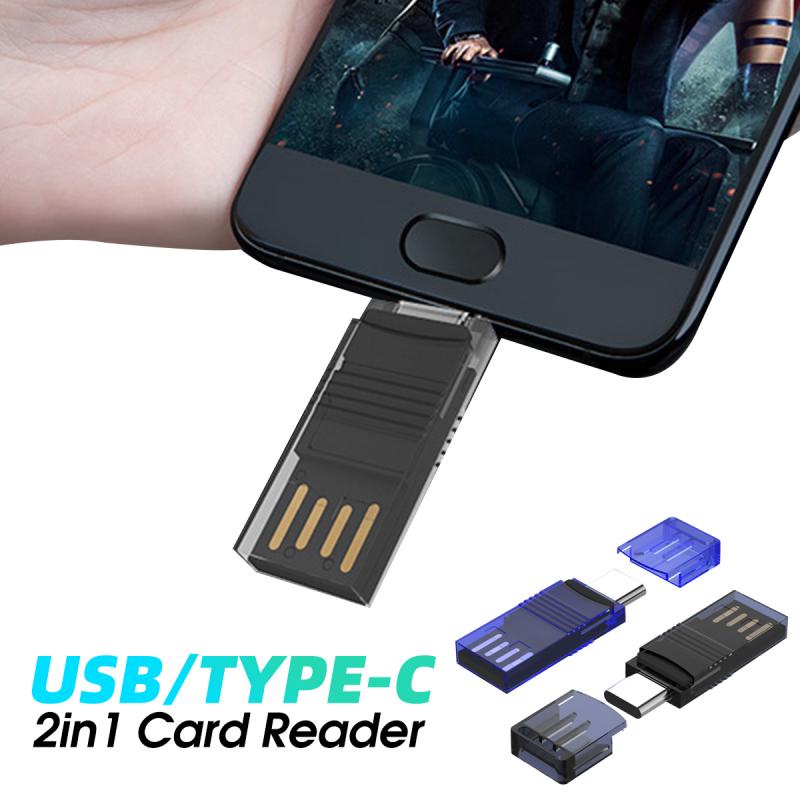 Đầu đọc thẻ nhớ HDOORLINK USB / Type C 2 trong 1 USB 2.0 Type C sang TF cho điện thoại / laptop