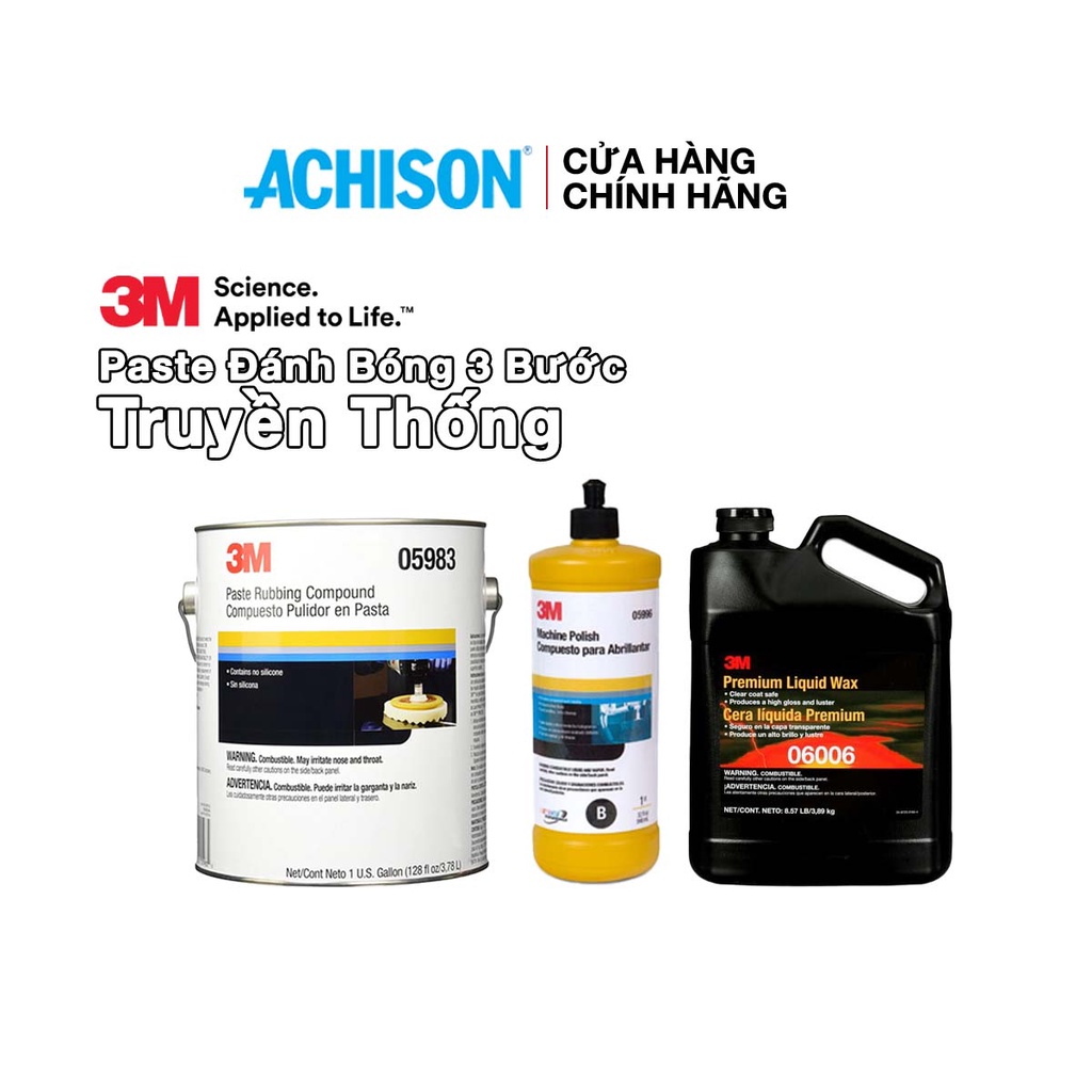 Dung dịch đánh bóng 3 bước 3M Chăm sóc xe-đánh bóng ô tô- đánh bóng 3M xi đánh bóng cao cấp cho xe hơi