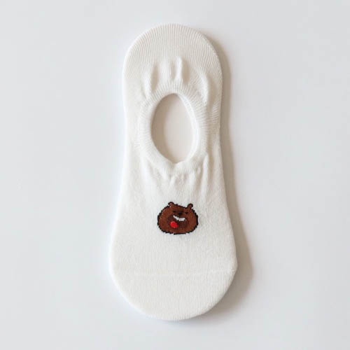 Tất nữ cổ ngắn trắng vớ lười chân cổ thấp set 5 đôi họa tiết hoạt hình cute thời trang hàn quốc - Only Store