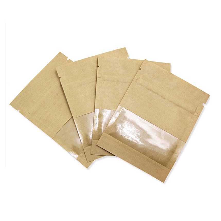 Set 100 Túi Giấy Đựng Bánh Kẹo / Thực Phẩm Có Khóa Kéo Tiện Lợi