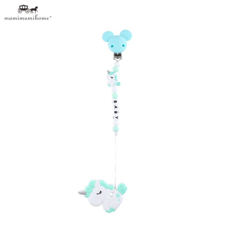 Chuỗi dây gặm đồ chơi MAMIMAMIHOME bằng silicone gắn đầu chuột Mickey hoạt hình dành cho trẻ em