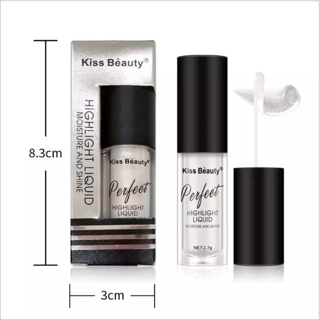 Nhũ mắt kim tuyến lấp lánh, Nhũ kim tuyến mắt và má Kiss Beauty Perfect Highlight Liquid 2 IN 1