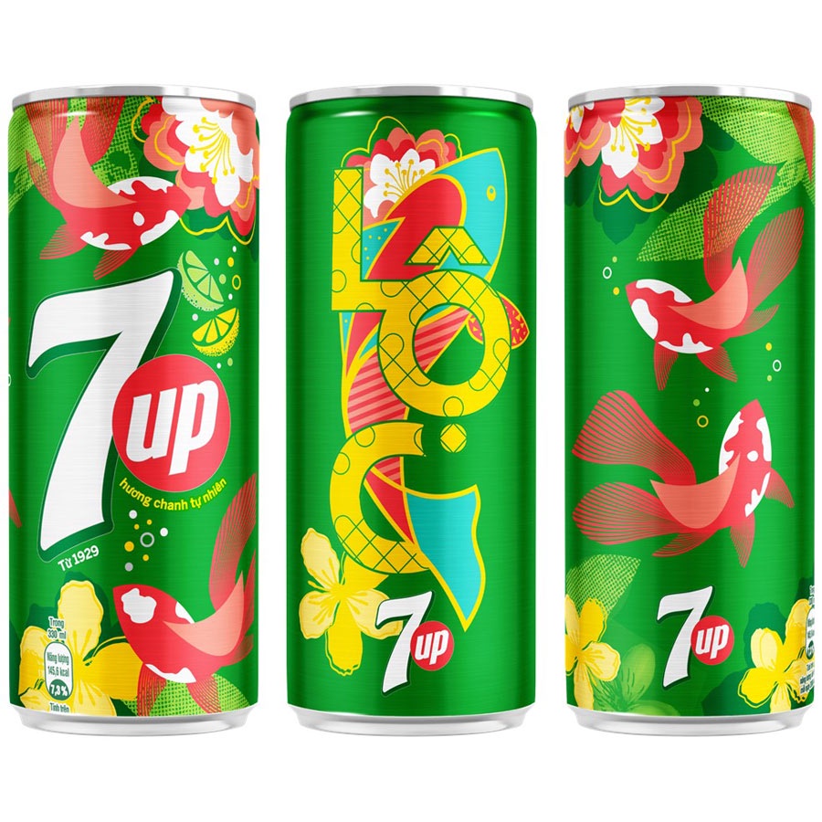 Thùng 7 Up Lon 24 Lon 330ml mẫu tết 2022