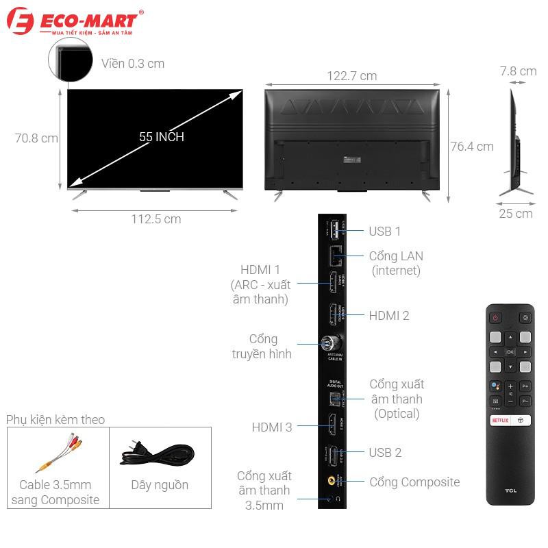 Tivi TCL 55 inch Smart tivi 4K 55P715