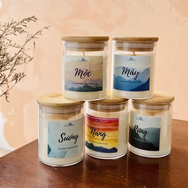 Nến Thơm Tinh Dầu Tây Bắc Hương Mây ONATREE Không Hương Liệu Không Hoá Chất 50g - 220g