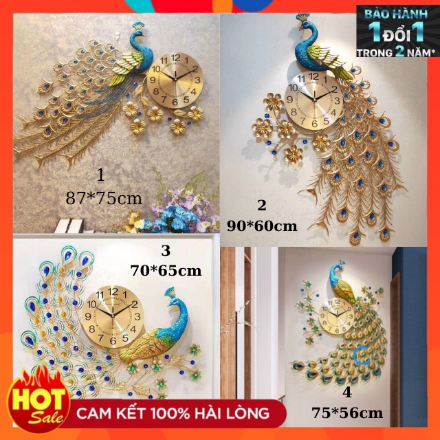 Đồng Hồ Treo Tường Trang Trí Họa Tiết Cây Kim Tiền- Mã 918-Nghệ Thuật Decor Tường Phong Cách Mới - KT 90*60cmcm