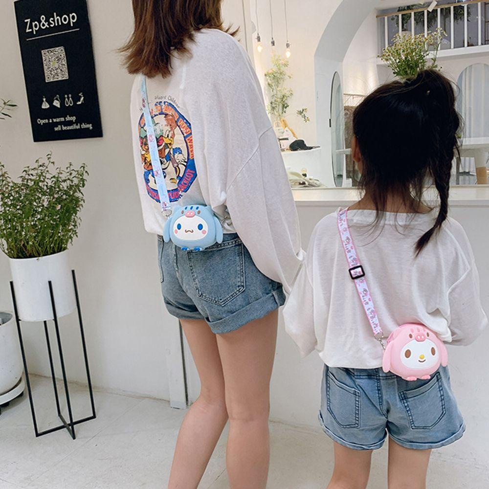 Túi Đeo Vai Mini Bằng Silicon Họa Tiết Hoạt Hình Dễ Thương Cho Bé Gái