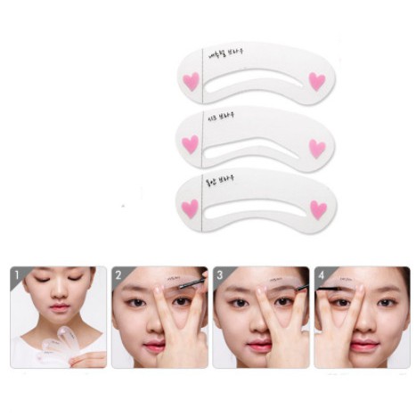 Set 3 khuôn kẻ lông mày định hình mày tự nhiên A8 - Sammi Beauty