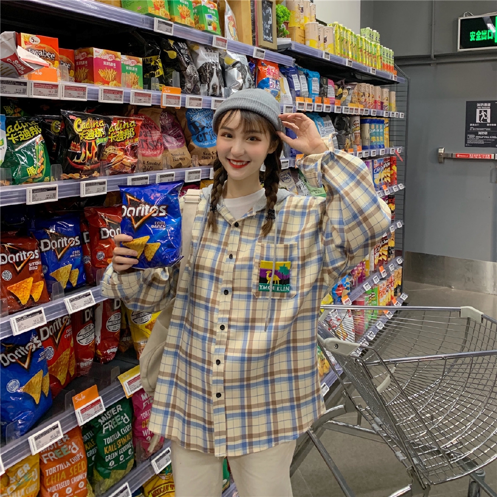 Áo Khoác Sơ Mi Có Nón Họa Tiết Caro Thời Trang 5772020 | BigBuy360 - bigbuy360.vn