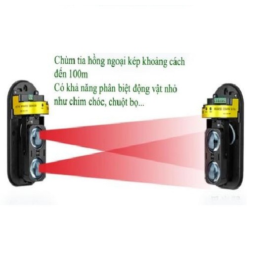 Hàng rào báo động chống trộm bằng cảm biến hồng ngoại ABT-100 Phát Sóng RF 433