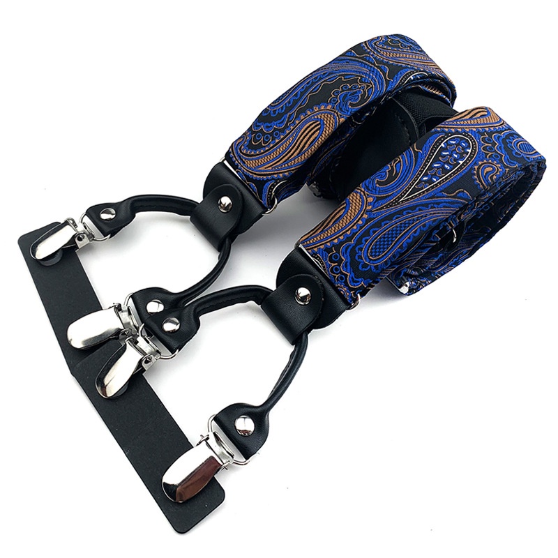 Dây Đai Quần Áo Chữ Y 6 Kẹp Vải Jacquard Co Giãn Điều Chỉnh Được Dành Cho Nam
