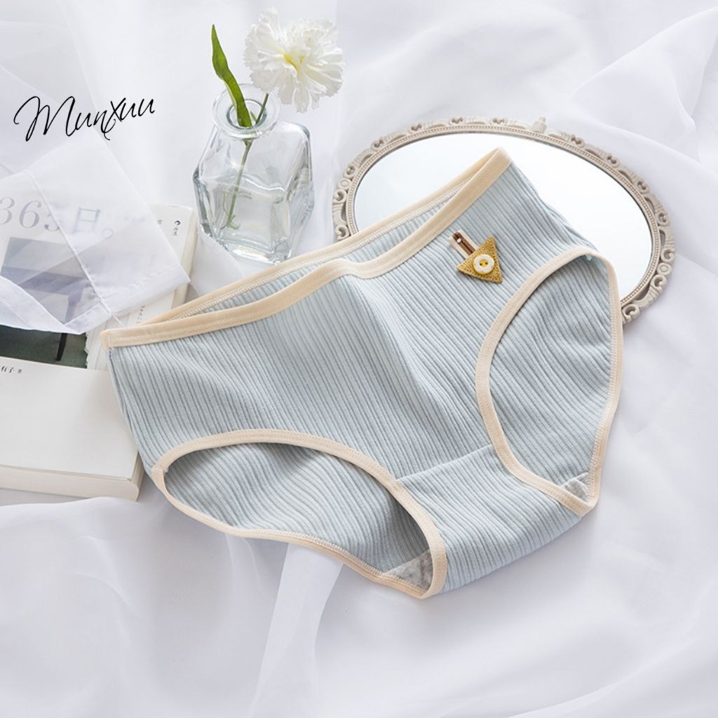 Quần lót nữ Cotton phối hình dễ thương, gân tăm co dãn mềm mại thông thoáng - MUNXUU QC76 | BigBuy360 - bigbuy360.vn