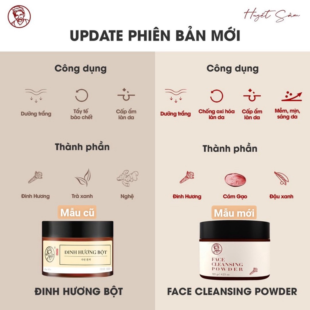 Bột Đinh Hương Sạch nhờn sạch mụn sáng da Bà Lão