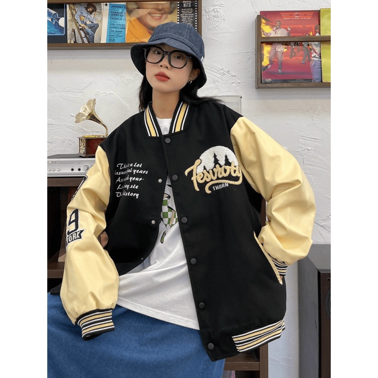 Áo Khoác Bomber Nữ Chất Nỉ Mềm Dày Mịn Hình In Độc Đáo Form Rộng Che Nắng Tốt NEW UNISEX