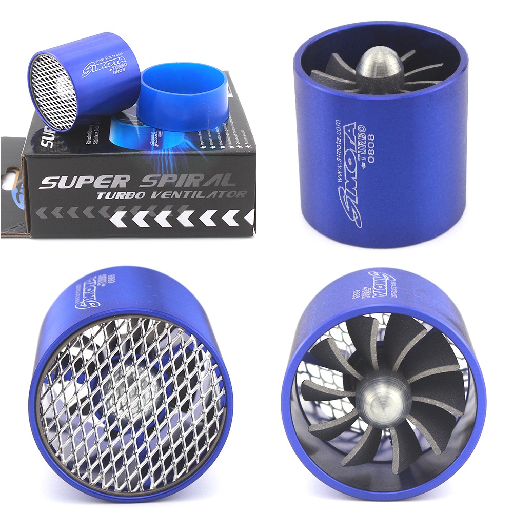 2.0 Inch Simota Racing ĐƠN Quạt Siêu Xoắn Ốc Turbo Thông Gió Turbo Quạt Tiết Kiệm Nhiên Liệu Xe Hơi