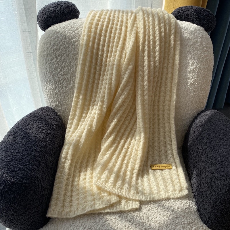 Khăn quàng cổ mùa đông trơn chất dạ len phong cách Hàn Quốc hot trend 2021