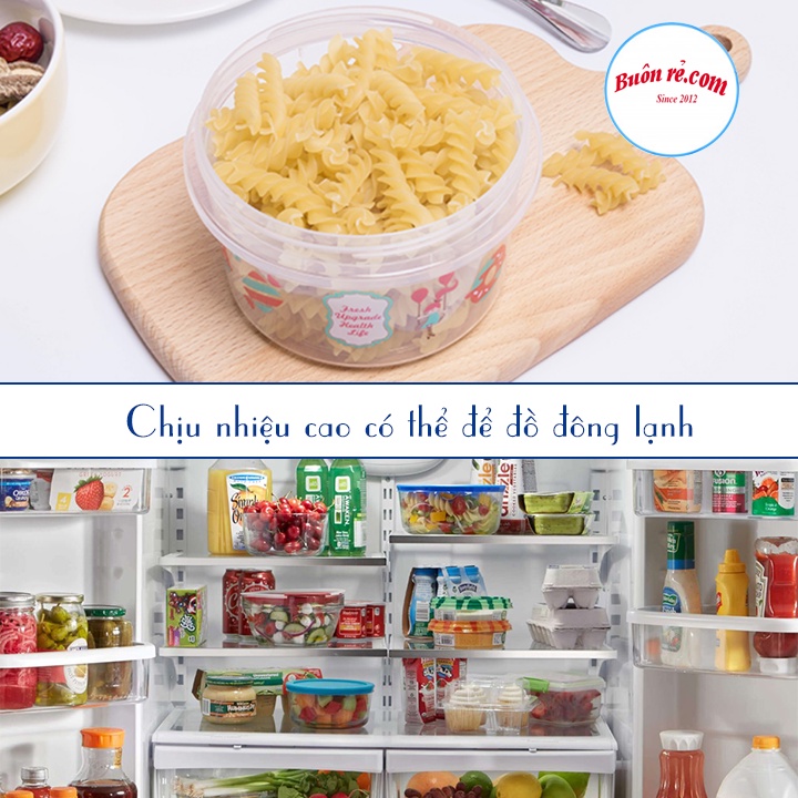 Hộp lạnh tròn 3 size (6615-6616-6617) Việt Nhật, Hộp đựng thực phẩm, bảo quản thức ăn - br01382