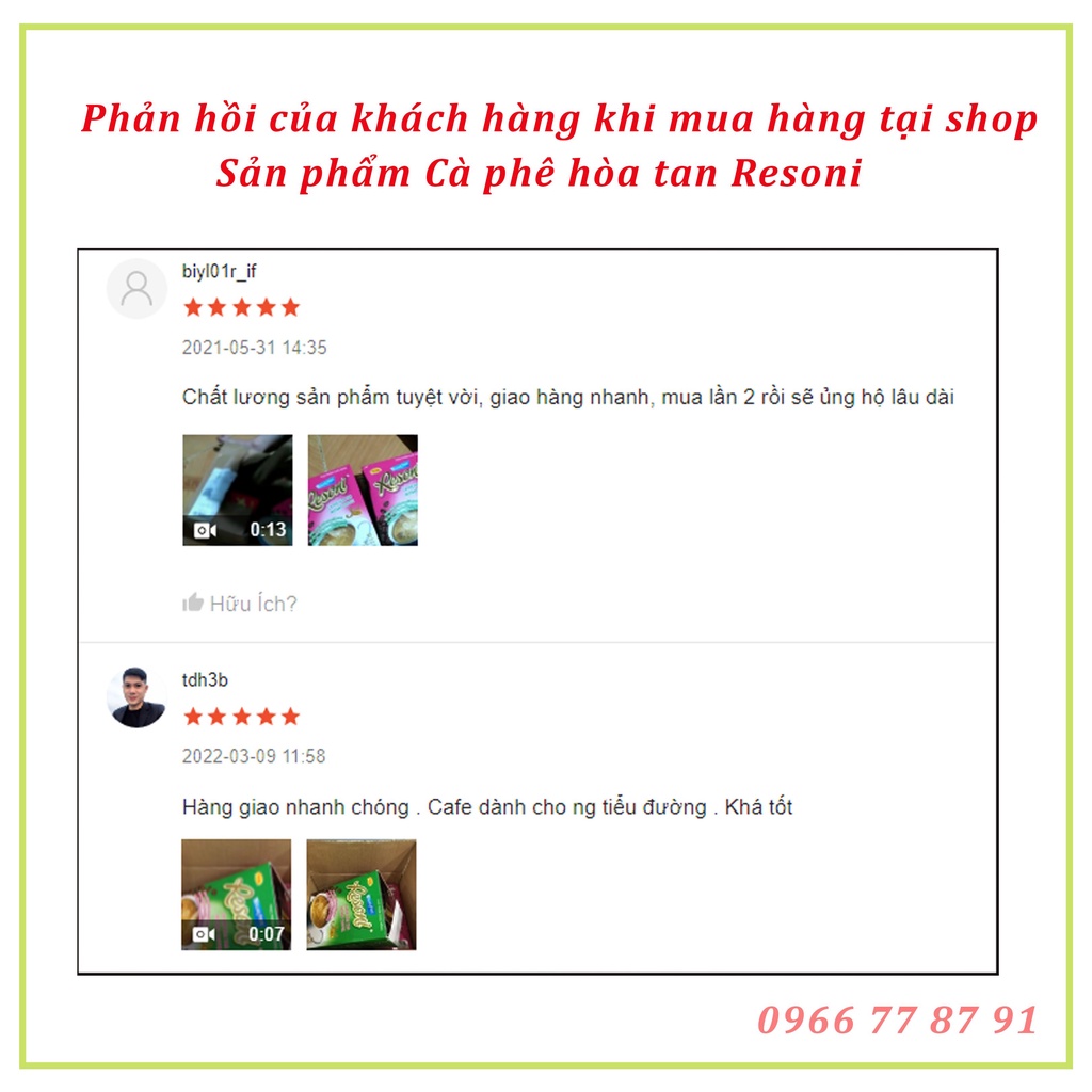 Cà phê Resoni dành cho người tiểu đường, ăn kiêng hộp 200g