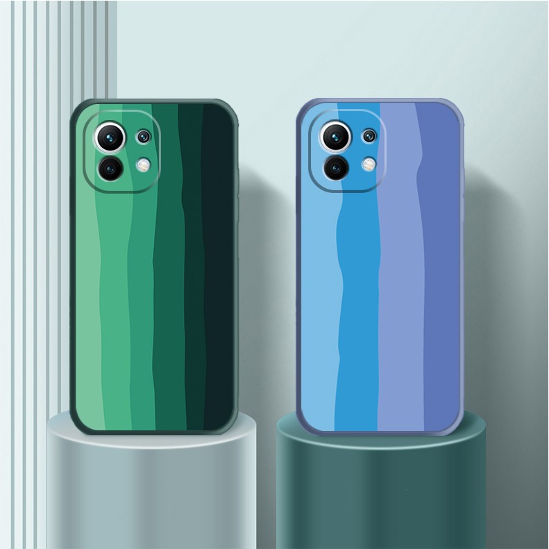 Ốp lưng Cầu vồng sơn dầu cứng Xiaomi Redmi 10 Note 11 10 10s 9T 9 9s 8 K30 K20 Pro