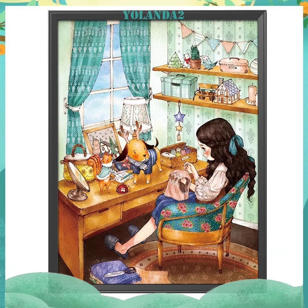 Set tranh thêu chữ thập hình bé gái 11CT
