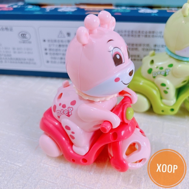 Đồ chơi hươu lái xe lúc lắc kèm lục lạc chạy đà ngộ nghĩnh đáng yêu cho bé