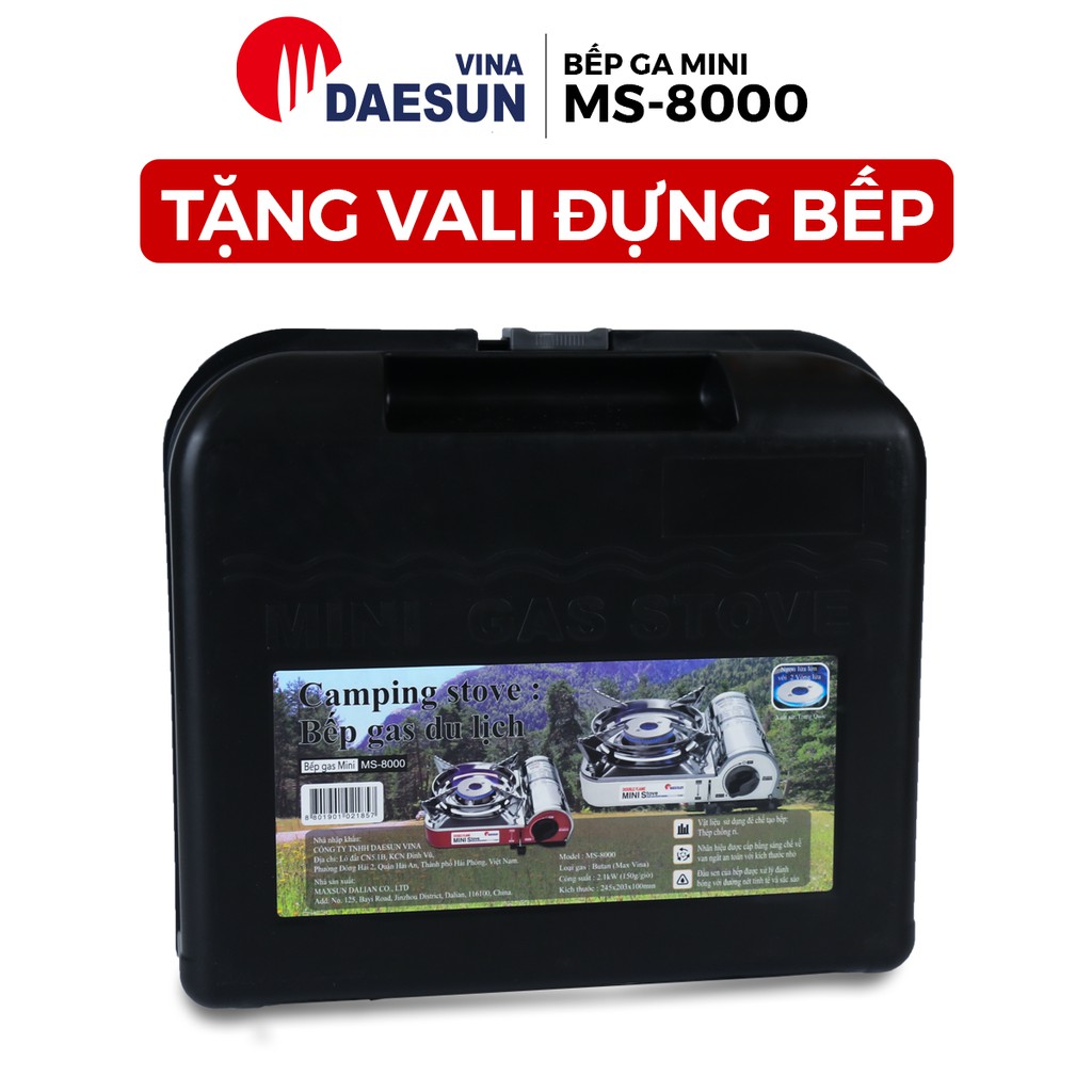 Bếp Ga Mini Maxsun MS-8000 - Công Suất 2200W | Thiết Kế Nhỏ Gọn | Inox Chống Rỉ | Bảo Hành Chính Hãng 12 Tháng