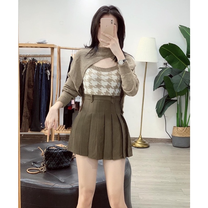 chân váy tenis xếp ly hàng QC