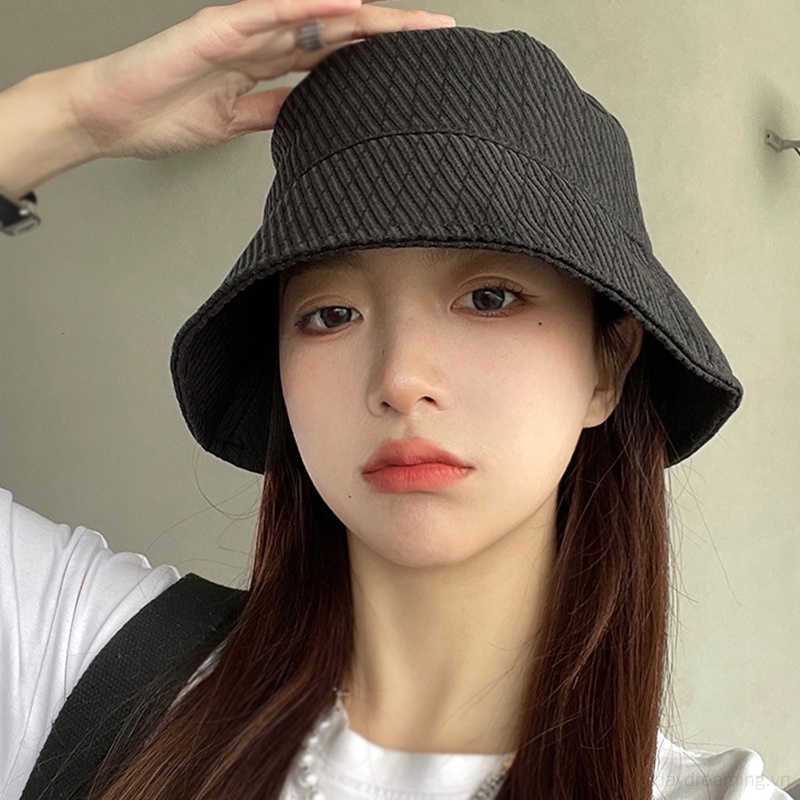 Mũ Tai Bèo Chống Nắng Màu Trơn Họa Tiết Hình Thoi Dành Cho Nữ