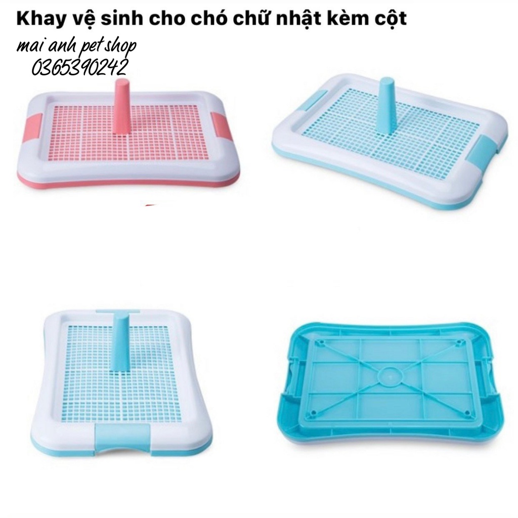 Khay vệ sinh cao cấp cho chó mèo size [M: 50*36cm] - Khay vệ sinh không thành + tặng kèm 2 tã lót