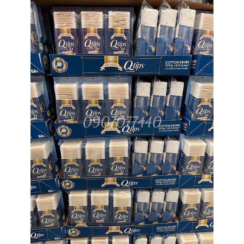 Tăm bông ngoáy tai trang điểm Q-tips có đầu nhỏ và mềm mại hơn so với các loại khác - EDS Hàng Mỹ