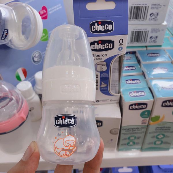 Bình sữa sơ sinh Chicco nhập khẩu từ Ý 0M+ dung tích 60ml cao cấp cho bé bú sữa nhỏ nhắn tiện lợi an toàn