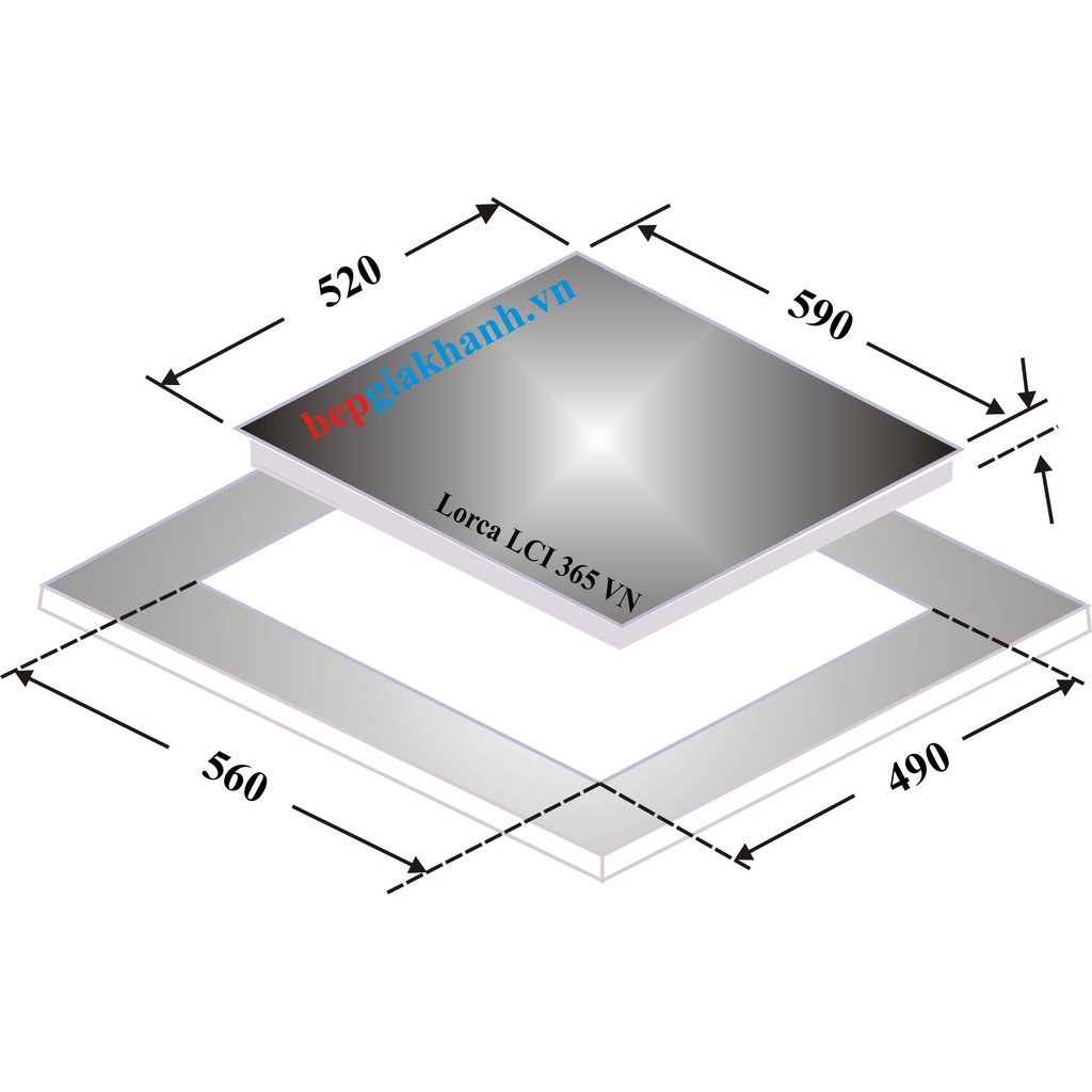 Bếp từ 3 vùng nấu Lorca LCI 365 VN sản xuất Việt Nam
