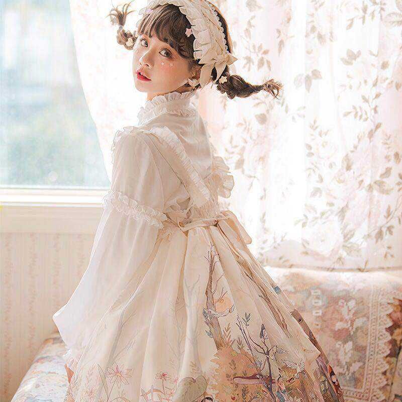 Váy lolita trắng công chúa mùa đông