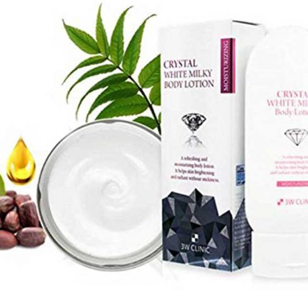 Kem dưỡng thể dưỡng trắng da nâng tone toàn thân Body Crystal White Milk Lotion 3W Clinic Hàn Quốc 150g - CHÍNH HÃNG