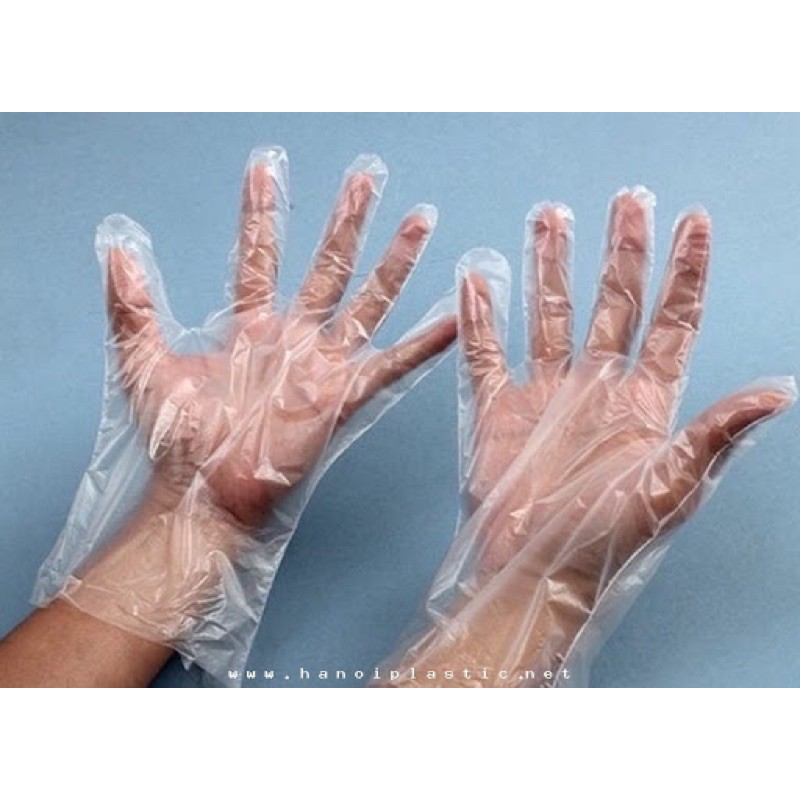 Găng tay nilong dùng 1 lần tiện lợi 100 chiếc chất dày co dãn
