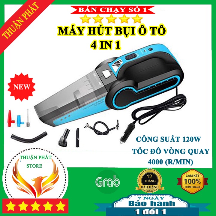 Máy hút bụi ô tô SHUDIKA,máy hút bụi mini cầm tay 12v cao cấp công suất 120w 4 in 1 siêu mạnh