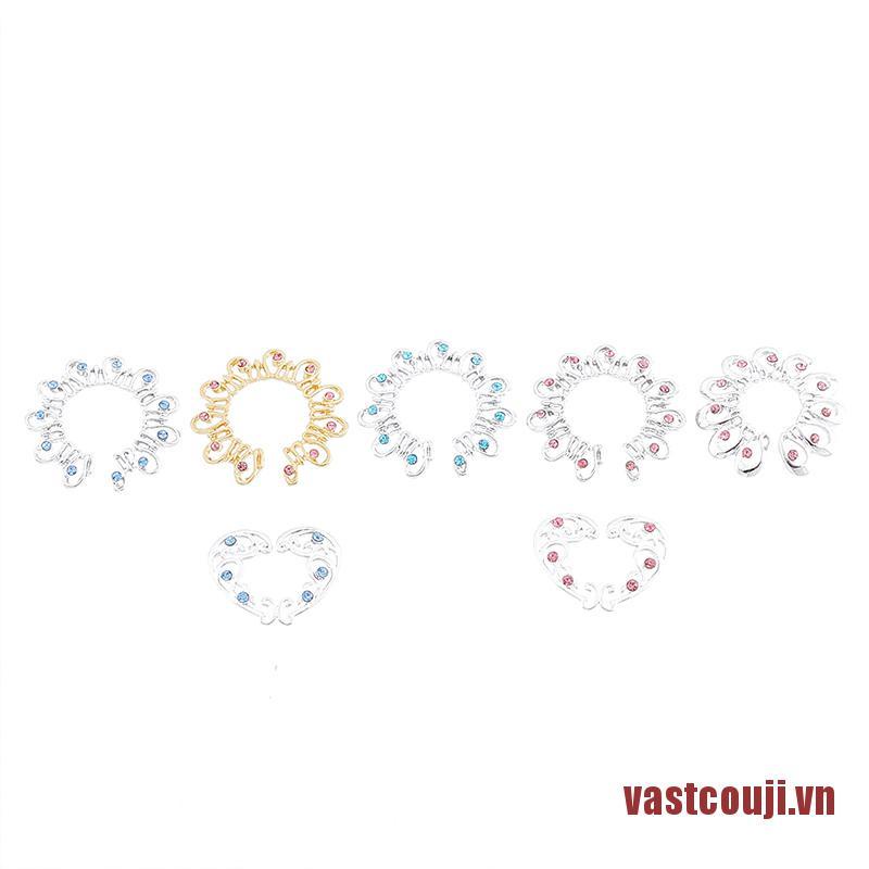 Bộ 2 Vòng Kẹp Núm Vú Giả Bằng Thép Không Gỉ Không Cần Khoan Lỗ