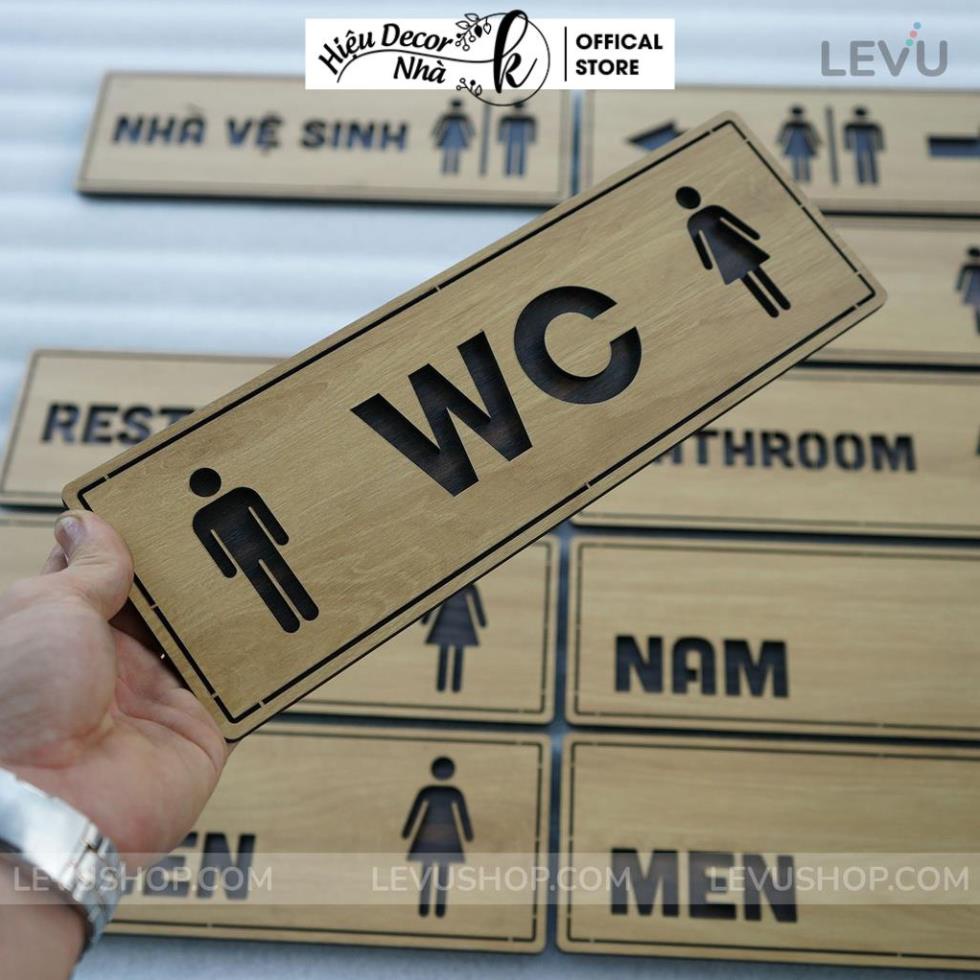 Bảng WC Toilet Decor Vintage Dán cửa nhà vệ sinh cao cấp có sẵn keo TL29 - Hiệu Nhà K